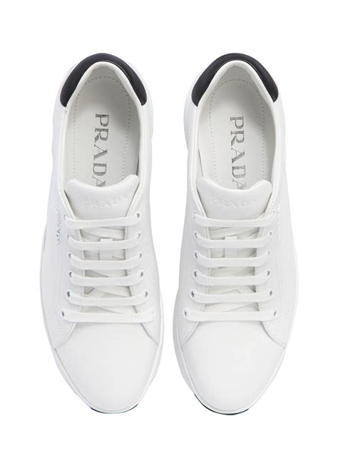 prada sneaker wit|Prada leather sneakers women's.